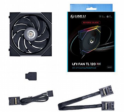 ������ ����� ���� Lian Li ��� Black Uni Fan TL120 Reverse FAN RGB 120MM Single Pack