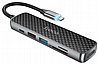 תחנת עגינה חברת HOCO דגם HB24 חיבורים 60W SD/MicroSDx1 USB3x1 USB2x1 HDMIx1 TYPE-Cx1