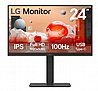 מסך LG ''24 Full HD 100hz IPS מקצועי מתכוונן ביחס 16:9 עם חיבור USB Type-C רמקולים