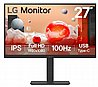 מסך LG ''27 Full HD 100hz IPS מקצועי מתכוונן ביחס 16:9 עם חיבור USB Type-C רמקולים
