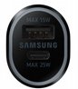 מטען מקורי כפול מהיר לרכב Samsung Fast Charge 25W+15W USB A + Type-C