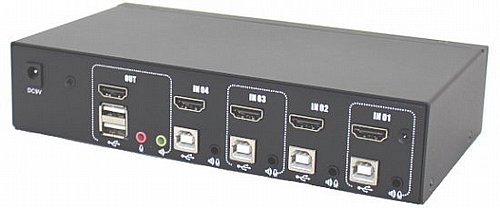 ���� KVM ��� 4 ������ HDMI ������ 4K �� ������ USB ������ Gold Touch KVM-HDMI-4-4K