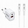 מטען קיר TYPE-C + USB-A וכבל TYPE-C TO TYPE-C אולטרה מהיר מבית NOOX