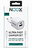 מטען קיר TYPE-C + USB-A וכבל TYPE-C TO LIGHTNUNG אולטרה מהיר מבית NOOX