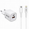 מטען קיר TYPE-C + USB-A וכבל TYPE-C TO LIGHTNUNG אולטרה מהיר מבית NOOX