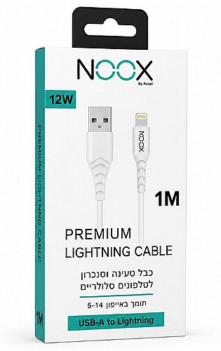 ��� ����� ������ USB-A TO LIGHTNING ����� 1 ��� ���� NOOX ���� ���