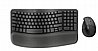 סט מקלדת ועכבר אלחוטיים ארגונומיים Logitech Wave Keys + Lift בצבע אפור כהה