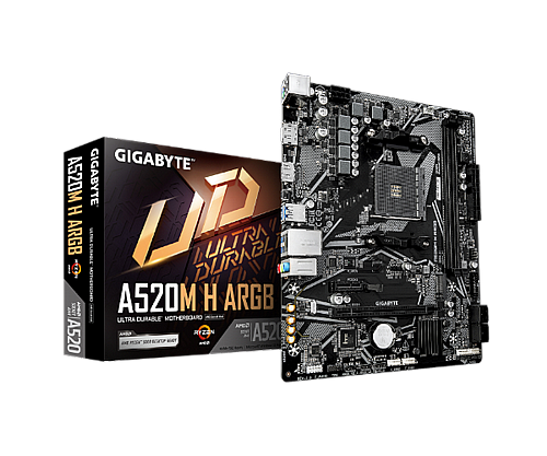 ��� �� Gigabyte A520M H ARGB AM4 DDR4 Micro-Atx HDMI DP