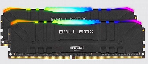 ������ ����� ���� Crucial Ballistix Black RGB 2X16GB 32GB KIT DDR4 3200Mhz BL2K16G32C16U4BL