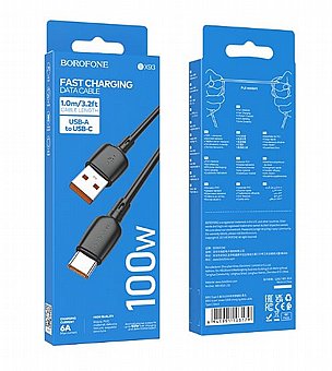 ��� ����� Borofone BX93 100W USB-A to USB-C Data Charging Cable 1m 