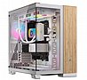 מארז Corsair 6500X Mid-Tower Dual Chamber PC Case - White/Bamboo Wood בצבע לבן