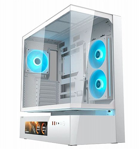  ���� ����� Cougar CFV235 Mesh Vision White Mid Tower W/ 9.16" LCD CFV235-M-VS-BL ���� ���