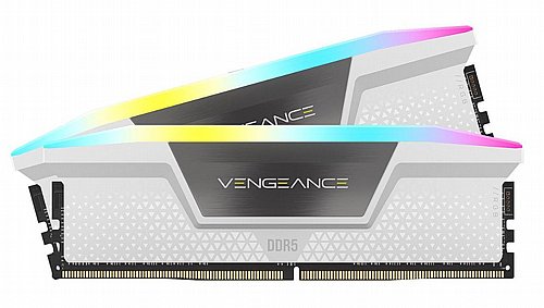 �������� ����� ���� Corsair VENGEANCE RGB 32GB (2x16GB) DDR5 DRAM 5200MHz C40 Memory Kit � White