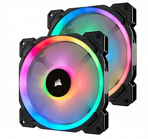 ��� 2 �������� ����� �� ���� ����� Corsair LL140 Dual Light Loop RGB LED 140mm Lighting Node PRO
