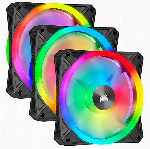 ����� �������� ����� �� ��� ����� Corsair iCUE QL120 RGB 120mm PWM Black with Lighting Node CORE