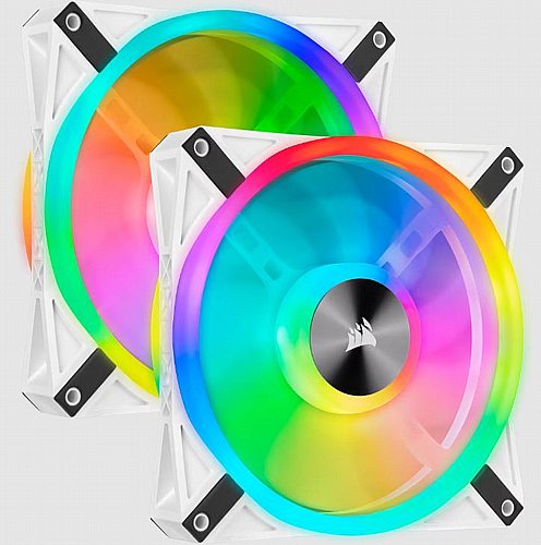 ������ ����� iCUE QL140 RGB 140mm PWM White Fan � Dual Fan Kit with Lighting Node CORE ���� ��� �� ���