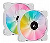 קיט שני מאווררים למארז Corsair iCUE SP140 RGB ELITE Performance 140mm Light Node CORE צבע לבן