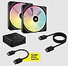 קיט 2 מאווררים חברת Corsair דגם iCUE LINK QX140 RGB 140mm