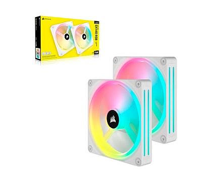 �������� ����� Corsair iCUE LINK QX140 RGB 140mm PWM White Fans x2 Starter Kit