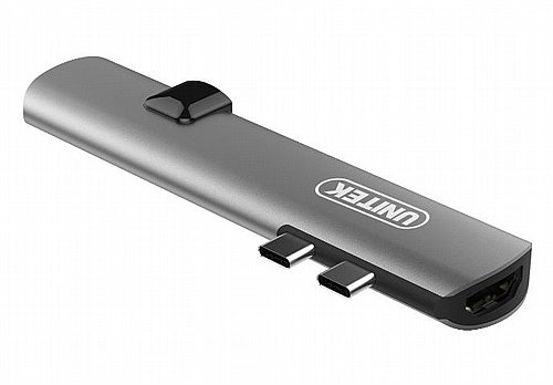 ���� UNITEK ��� Ultra Slim Dual Type-C Multi-Port Hub D008A USB-A/Type-C/RJ45/HDMI