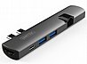 מתאם UNITEK דגם Ultra Slim Dual Type-C Multi-Port Hub D008A USB-A/Type-C/RJ45/HDMI