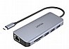 תחנת עגינה uHUB N9+ 9-in-1 USB-C Ethernet Hub with Dual Monitor, 100W