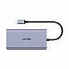 תחנת עגינה חברת UNITEK דגם D1056A HDMI/2*USB3.0/DP/LAN RJ45/USB Type-C FOR CHARGE PASSTHROUGH/Card Reader