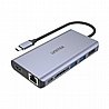 תחנת עגינה חברת UNITEK דגם D1056A HDMI/2*USB3.0/DP/LAN RJ45/USB Type-C FOR CHARGE PASSTHROUGH/Card Reader