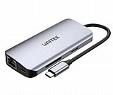 ���� ����� Unitek 8 in one dual hdmi, 100W PD, 1000Mbs LAN