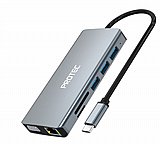 ���� ����� ���������� ����� ��� ����� USB Type-C ���� Protec RJ45 GIGABIT 4XUSB 2XHDMI VGA Type-C-PD DM300