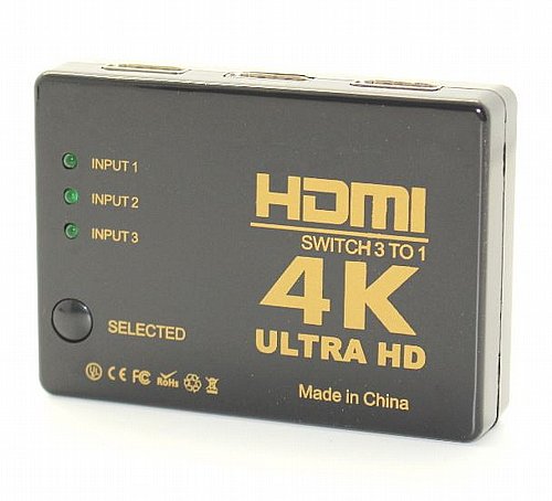 ��� 4K HDMI �� 3 ������ ������ ��� �� ��� ������ - Gold Touch ��� E-HDMI-SW-4K-3