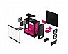 מארז חברת Fractal Design דגם Pop Air RGB Magenta Core Tempered Glass Clear Tint צבע ורוד שחור