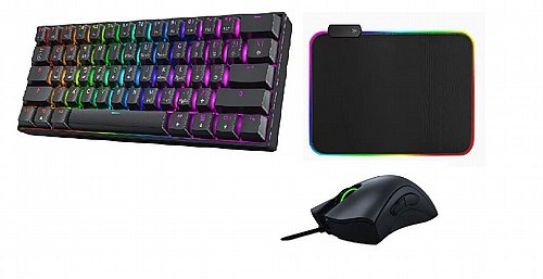 ���� ������� ����� ���� Razer Deathadder Essential + ����� HK GAMING GK61 ���� ���� + ���� ���� RGB 