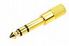 מתאם שמע מצופה זהב 6.5 מ''מ זכר לחיבור 3.5 מ''מ נקבה Gold Touch