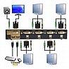 בורר KVM בעל 4 יציאות DVI עם חיבורי USB וסאונד Gold Touch KVM-DVI-4