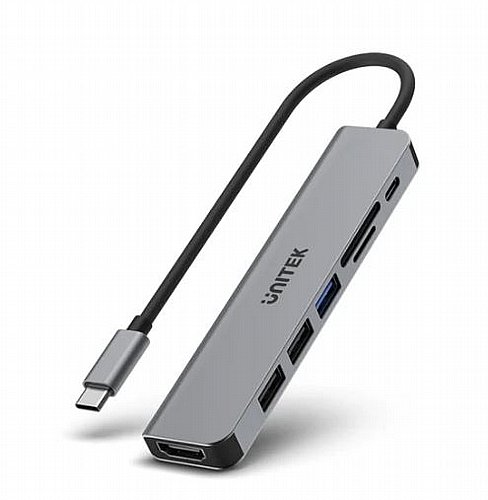 ���� ����� uHUB S7+ 7-in-1 USB-C 5Gbps Hub with 4K HDMI and 100W
