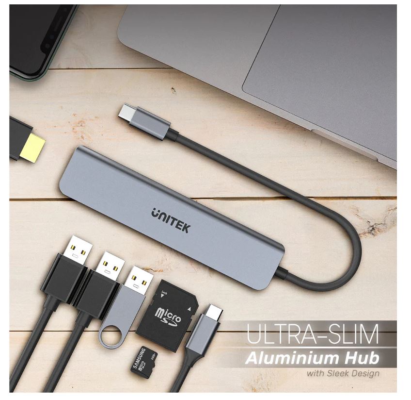 תחנת עגינה uHUB S7+ 7-in-1 USB-C 5Gbps Hub with 4K HDMI and 100W