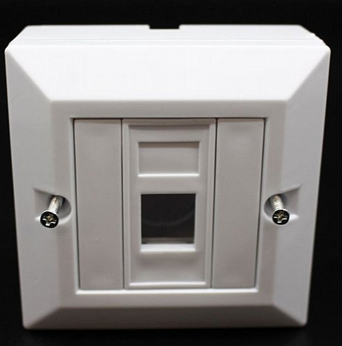 ����� ������� ��� ����� ��� Single Port Faceplate 25mm Box For Cat5 / Cat5e HP-FP-25-1