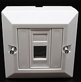 ����� ������� ��� ����� ��� Single Port Faceplate 25mm Box For Cat5 / Cat5e HP-FP-25-1