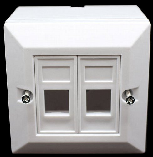 ����� ������� ��� 2 ������ Dual Port Faceplate 45mm Box For Cat6 HP-FP-45-2