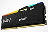 זיכרון לנייח Kingston Fury Beast RGB DDR5 32GB 4800MHZ C38 Black