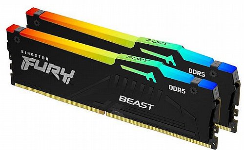 ������ ����� ���� ���� KINGSTON ��� Fury Beast RGB 32GB kit 2x16GB 6000Mhz DDR5 C30 AMD Expo