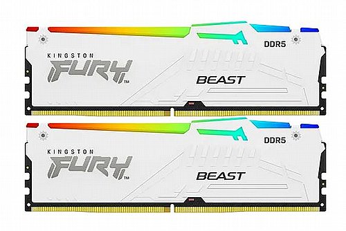 ������ ����� ���� Kingston Fury Beast White RGB Expo 64GB 2X32 6000MHZ DDR5 CL30