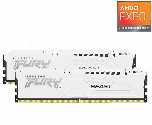 ������ ����� ���� Kingston FURY 32GB (2x16GB) 6000MHz DDR5 CL30 White White AMD EXPO 