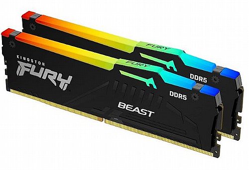 ������ ����� ���� Kingston Fury Beast BLACK RGB 64GB 2X32GB DDR5 6000Mhz C36