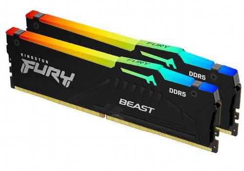 ������ ����� ���� Kingston Fury Beast RGB 32GB 2X16 DDR5 6800Mhz C34