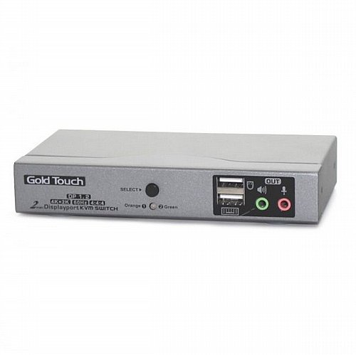 ���� KVM ��� 2 ������ DP �� ������ USB ������ Gold Touch KVM-DP-2