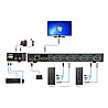 בורר KVM בעל 4 יציאות DP עם חיבורי USB וסאונד Gold Touch KVM-DP-4