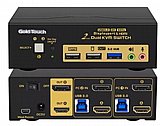 ��� KVM ��� ������ HDMI �-DP �-2 ����� �� ��� Gold Touch KVM-DPHD-2-2-8K