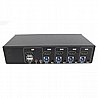 בורר KVM בעל 4 יציאות HDMI באיכות 4K עם חיבורי USB וסאונד Gold Touch KVM-HDMI-4-4K60HZ